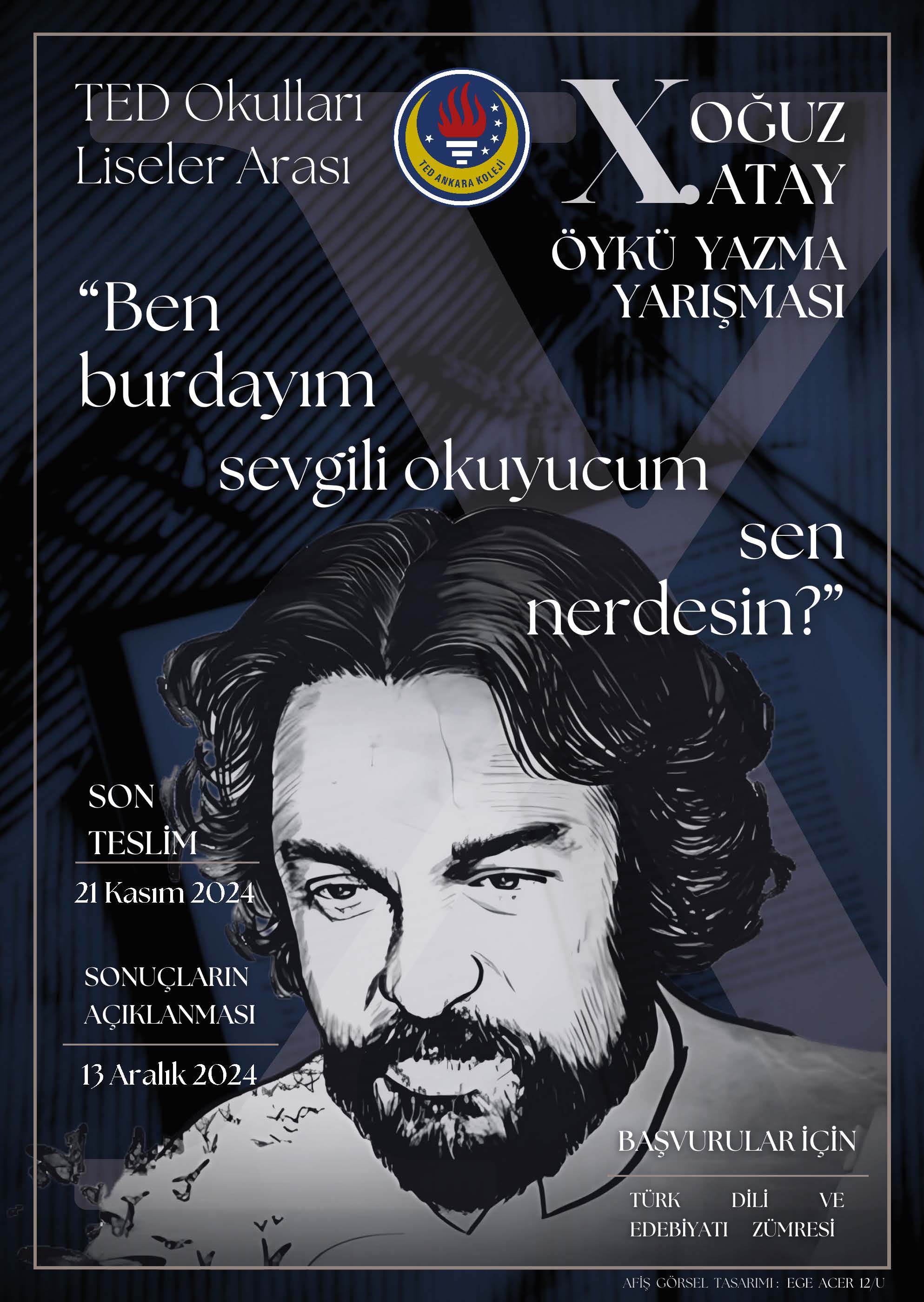 X. OĞUZ ATAY ÖYKÜ YAZMA YARIŞMASI AFİŞİ