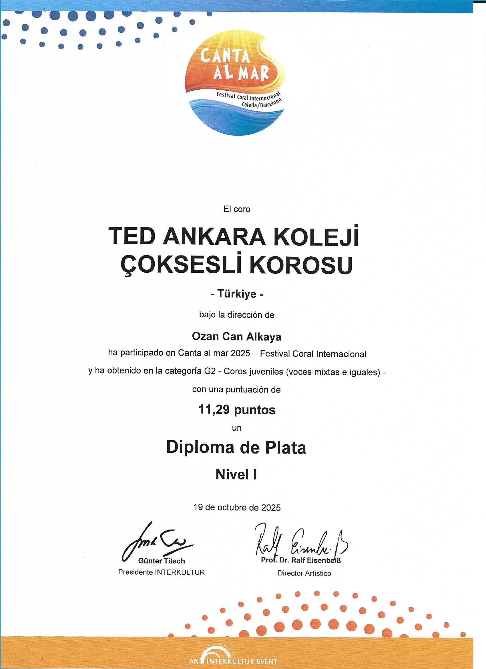 CANTA AL MAR FESTIVAL TED ANKARA ODUL GUMUS