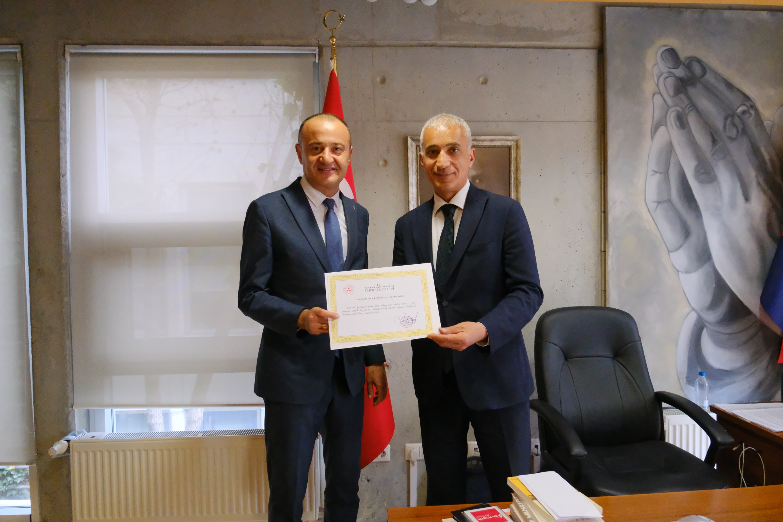 Gölbaşı Kaymakamı'ndan Okulumuza Teşekkür