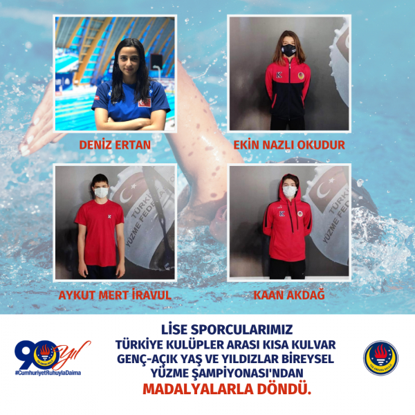 Lise Sporcularımız Gaziantep'teki Yüzme Yarışmalarından Madalyalarla Döndü