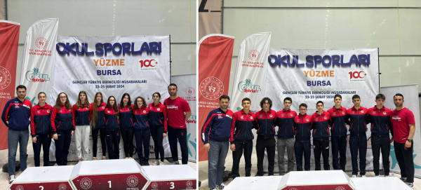 Lise Kız Erkek Yüzme Takımlarımız Türkiye Beşincisi Oldu